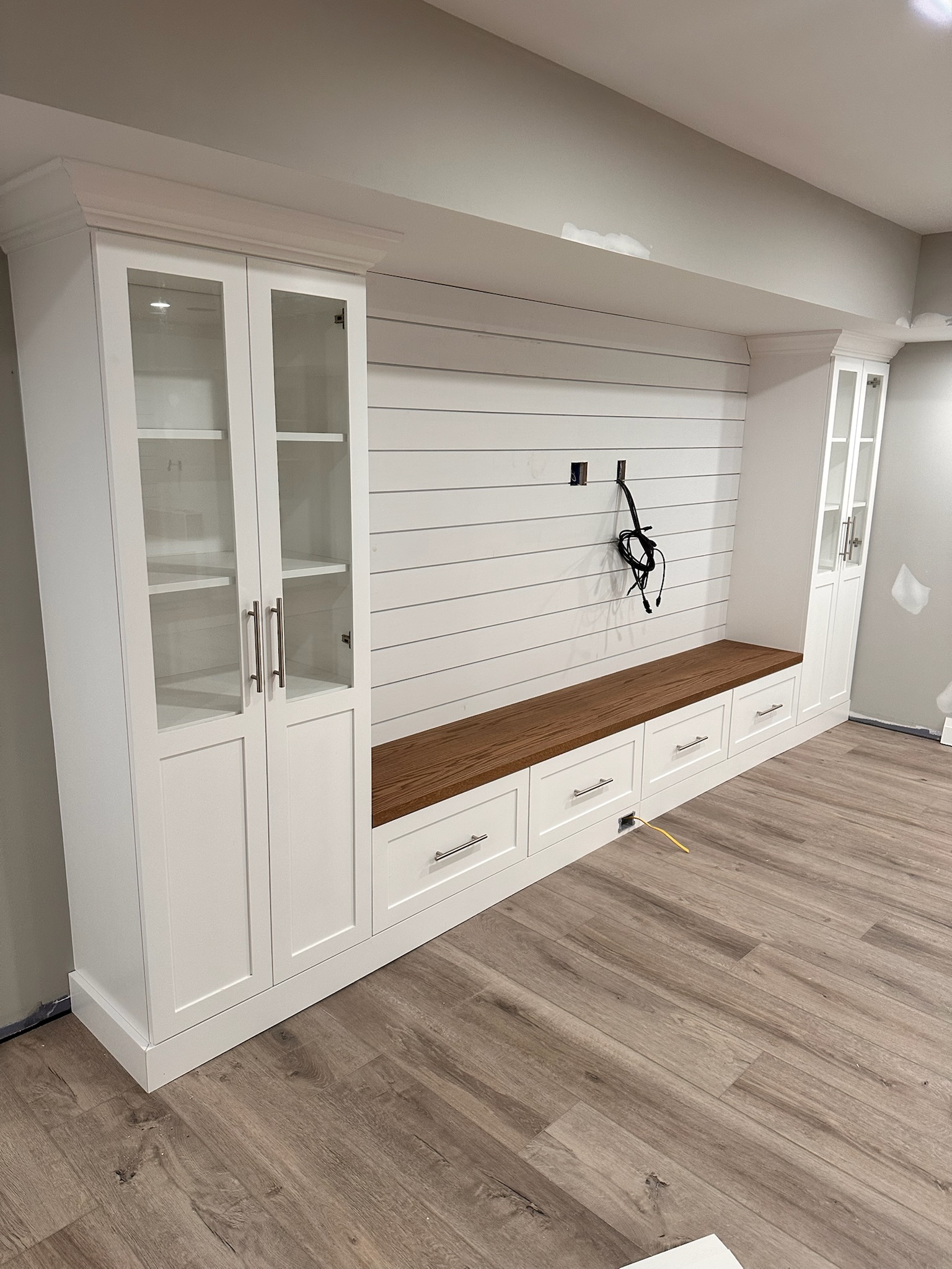 Basement TV storage solution